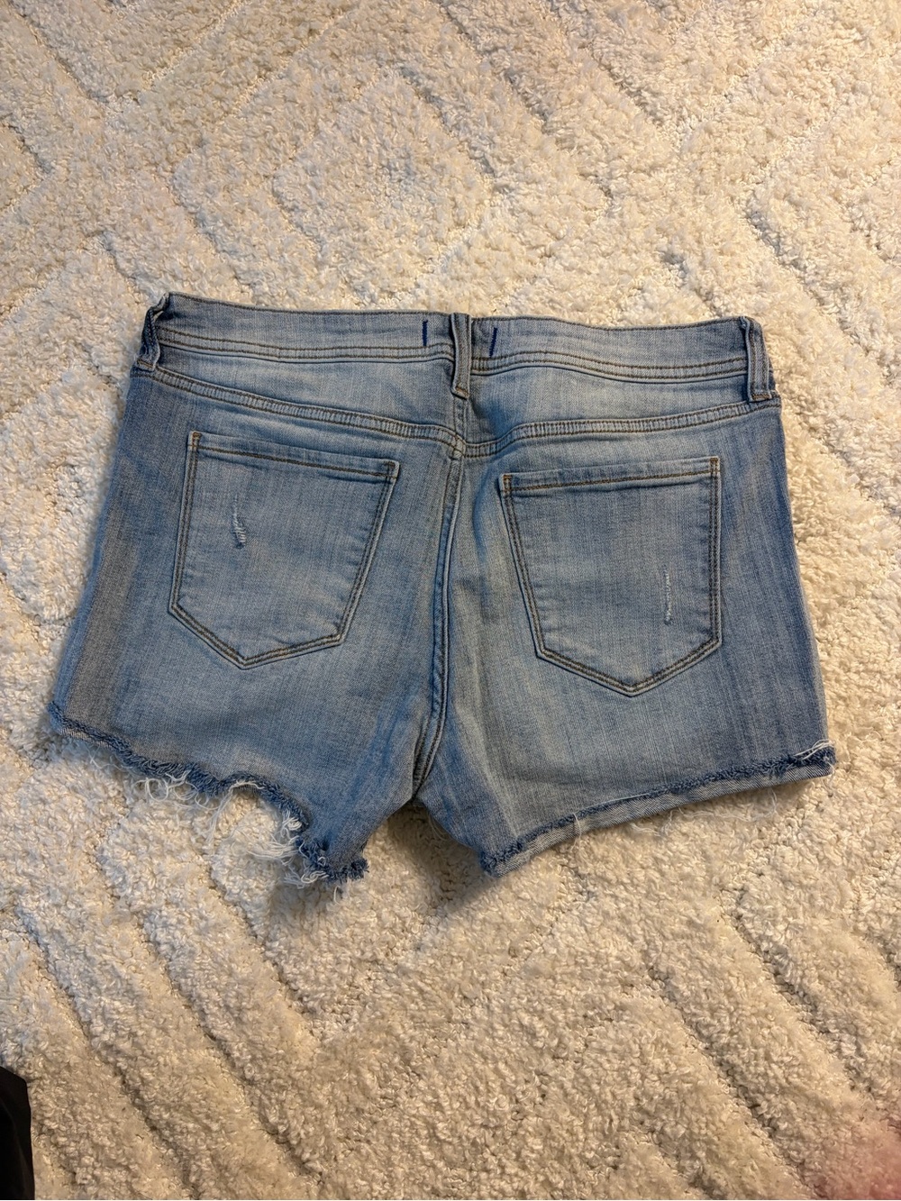 Studio Light Blue Distressed Denim Shorts - Picture 2 of 5